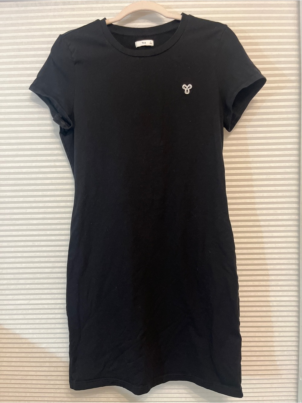TNA Black Mini T-Shirt Dress with Small Emblem